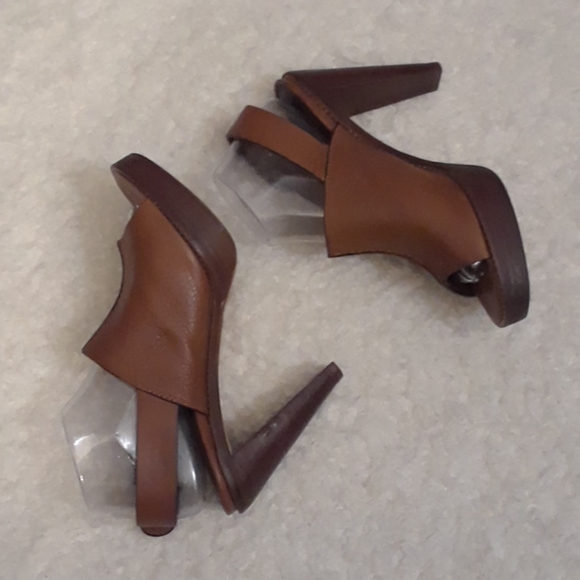 Cole Haan Leather Peep Toe Heels - Picture 5 of 16